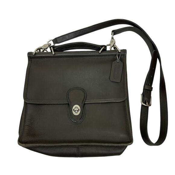 Coach Rare Vintage Stone Gray Willis Leather Satchel - Picture 1 of 8